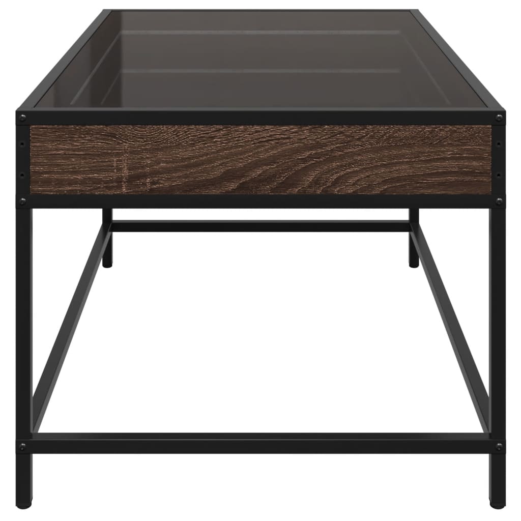 Table basse avec LED infini chêne marron 70x50x41 cm - XIOS