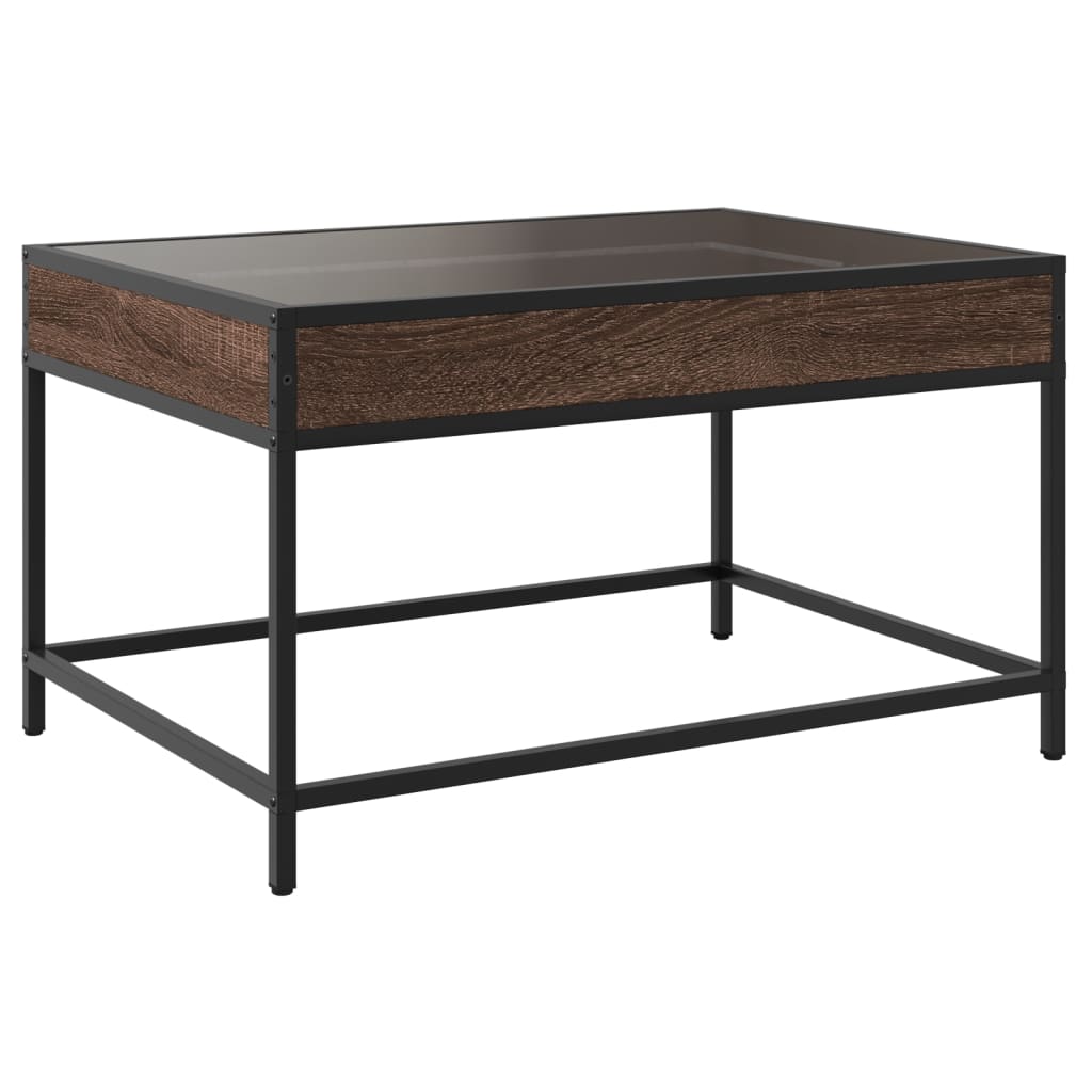 Table basse avec LED infini chêne marron 70x50x41 cm - XIOS