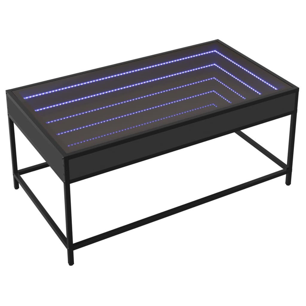 Table basse avec LED infini noir 90x50x41 cm - XIOS