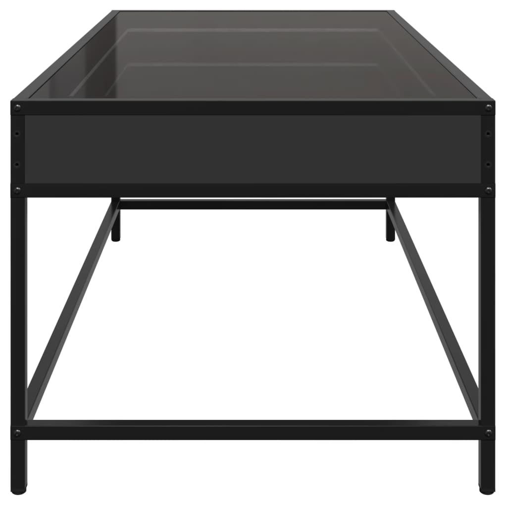 Table basse avec LED infini noir 90x50x41 cm - XIOS