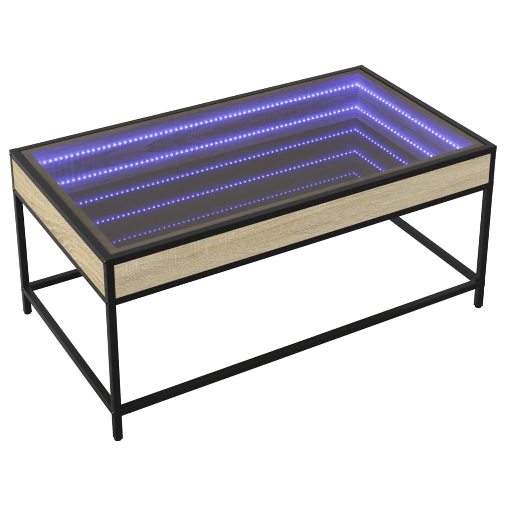 Table basse avec LED infini chêne sonoma 90x50x41 cm - XIOS