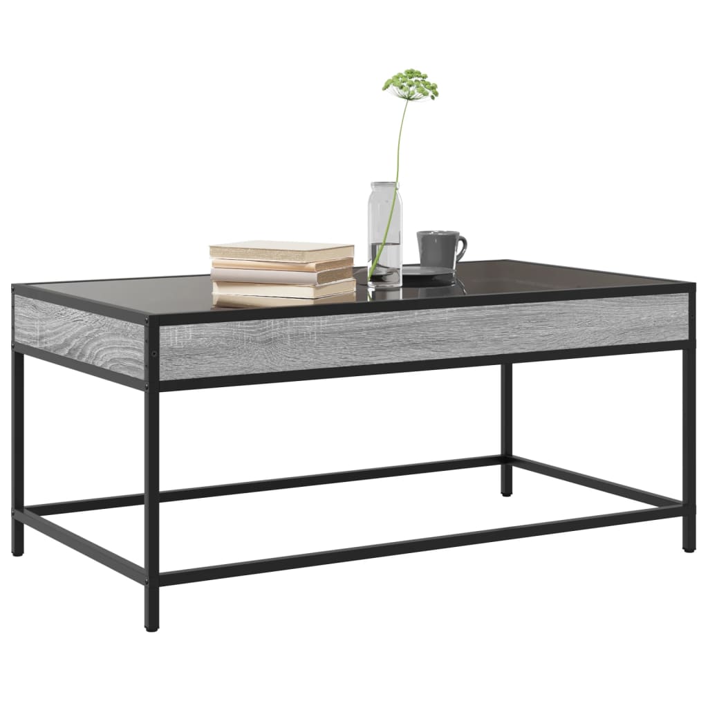 Table basse avec LED infini sonoma gris 90x50x41 cm - XIOS