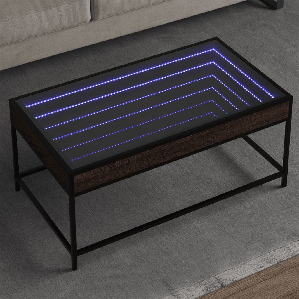 Table basse avec LED Infinity chêne marron 90x50x41 cm - XIOS
