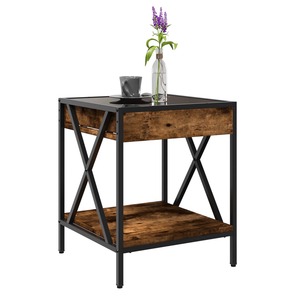 Table basse avec LED Infinity chêne fumé 40x40x49 cm - XIOS