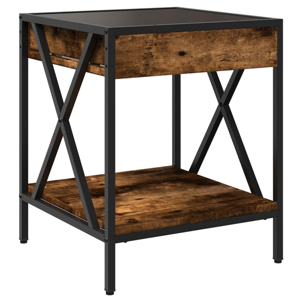 Table basse avec LED Infinity chêne fumé 40x40x49 cm - XIOS