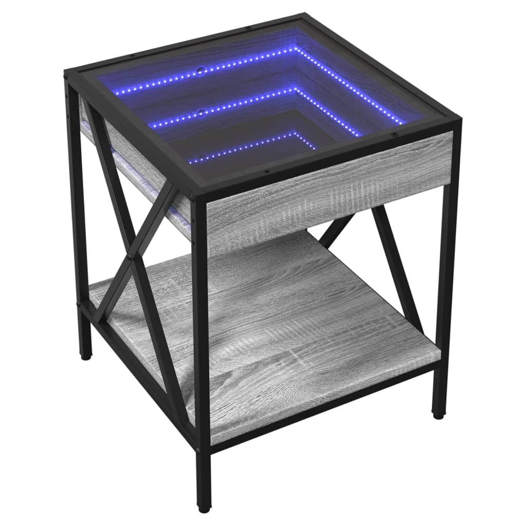 Table basse avec LED Infinity sonoma gris 40x40x49 cm - XIOS