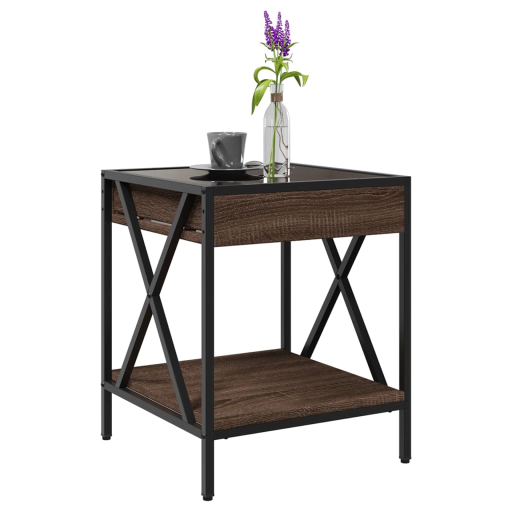 Table basse avec LED Infinity chêne marron 40x40x49 cm - XIOS