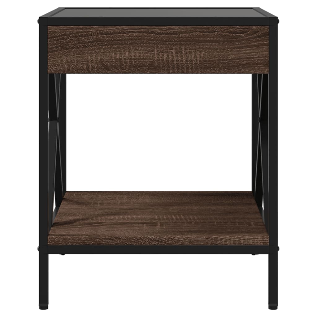 Table basse avec LED Infinity chêne marron 40x40x49 cm - XIOS