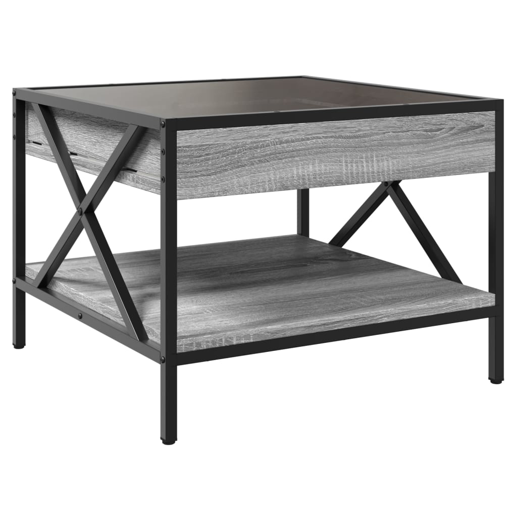 Table basse avec LED Infinity sonoma gris 50x50x38 cm - XIOS
