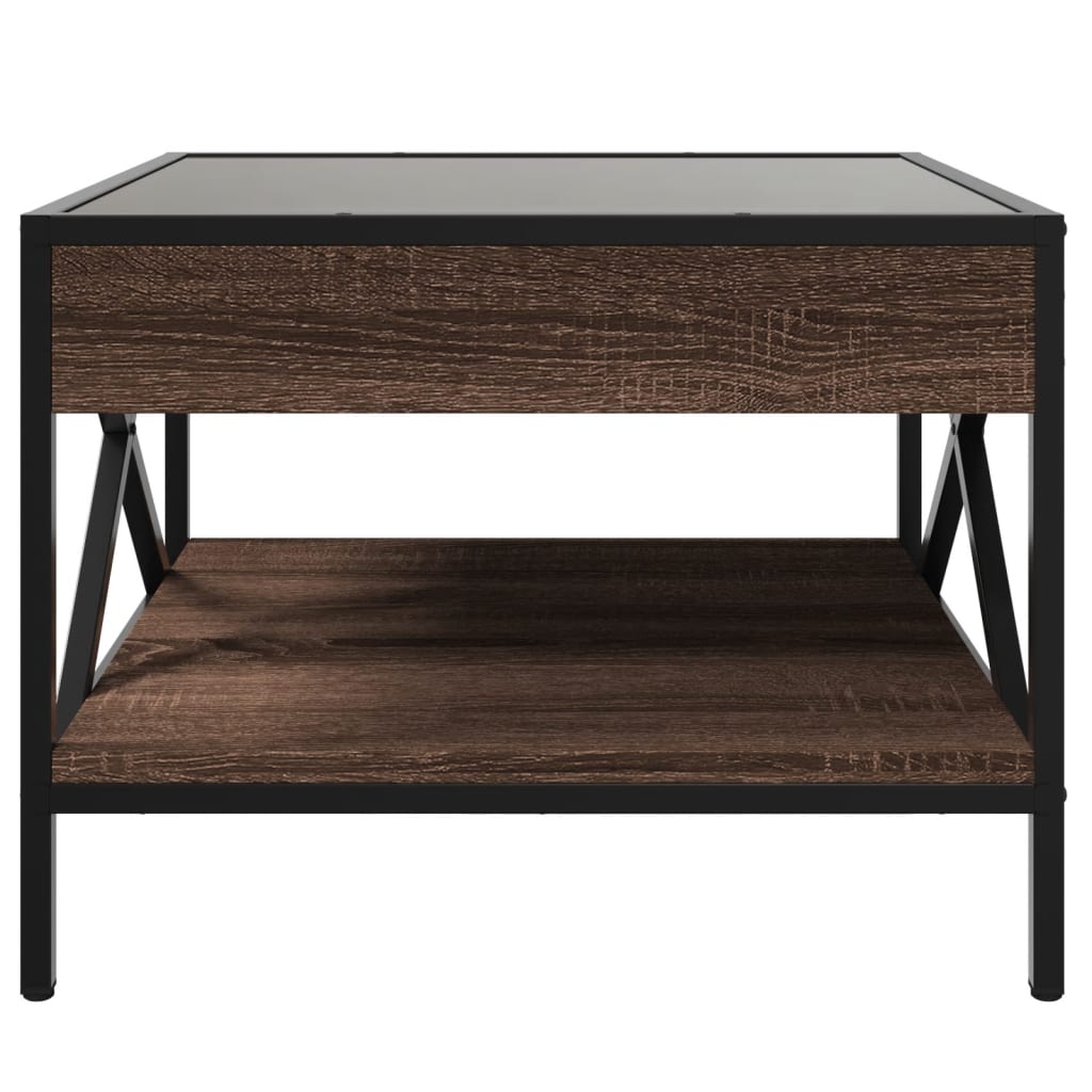 Table basse avec LED Infinity chêne marron 50x50x38 cm - XIOS