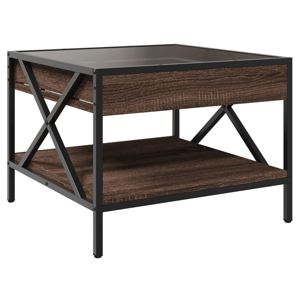 Table basse avec LED Infinity chêne marron 50x50x38 cm - XIOS