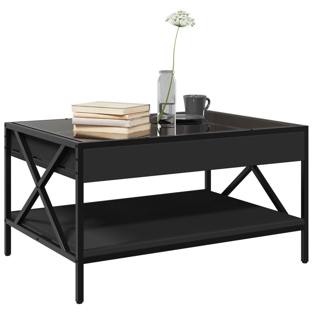 Table basse avec LED infini noir 70x50x38 cm - XIOS
