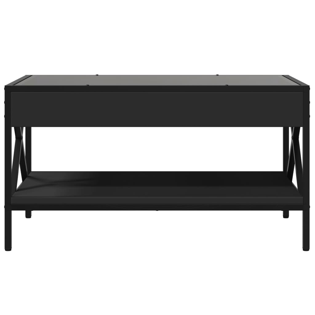 Table basse avec LED infini noir 70x50x38 cm - XIOS