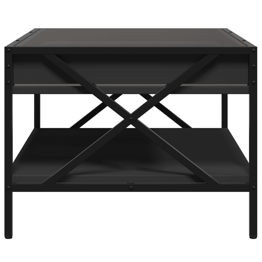 Table basse avec LED infini noir 70x50x38 cm - XIOS