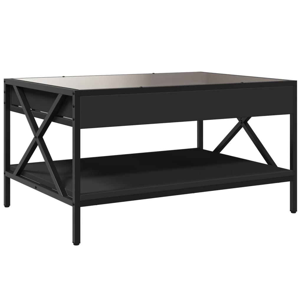 Table basse avec LED infini noir 70x50x38 cm - XIOS