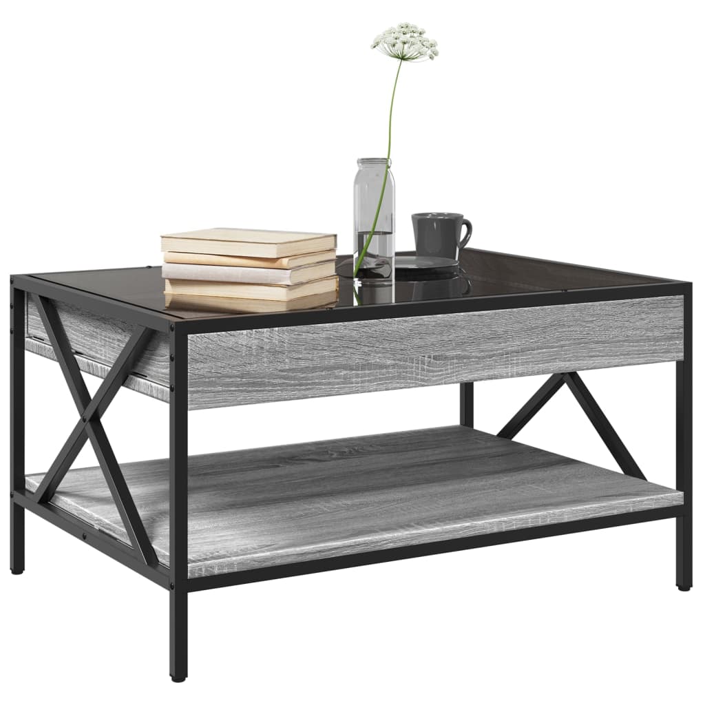 Table basse avec LED infini sonoma gris 70x50x38 cm - XIOS