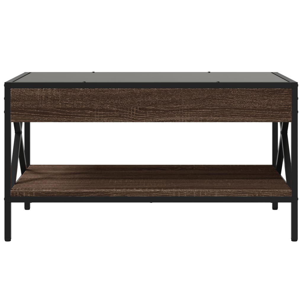 Table basse avec LED infini chêne marron 70x50x38 cm - XIOS