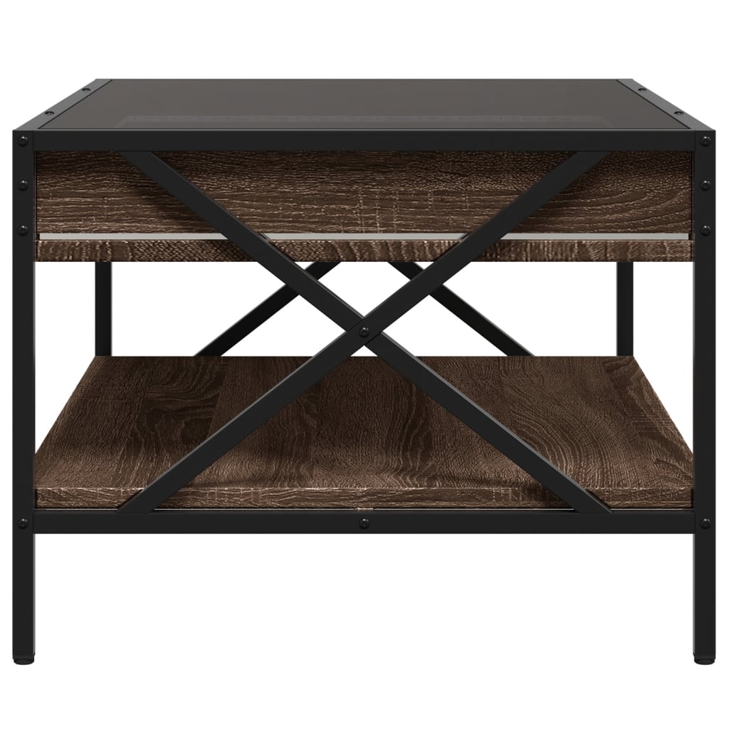 Table basse avec LED infini chêne marron 70x50x38 cm - XIOS