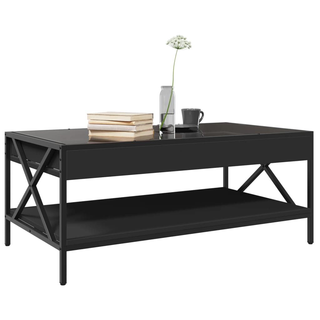 Table basse avec LED infini noir 90x50x38 cm - XIOS
