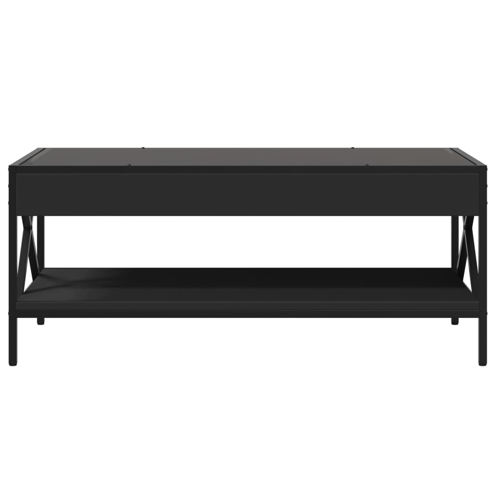 Table basse avec LED infini noir 90x50x38 cm - XIOS