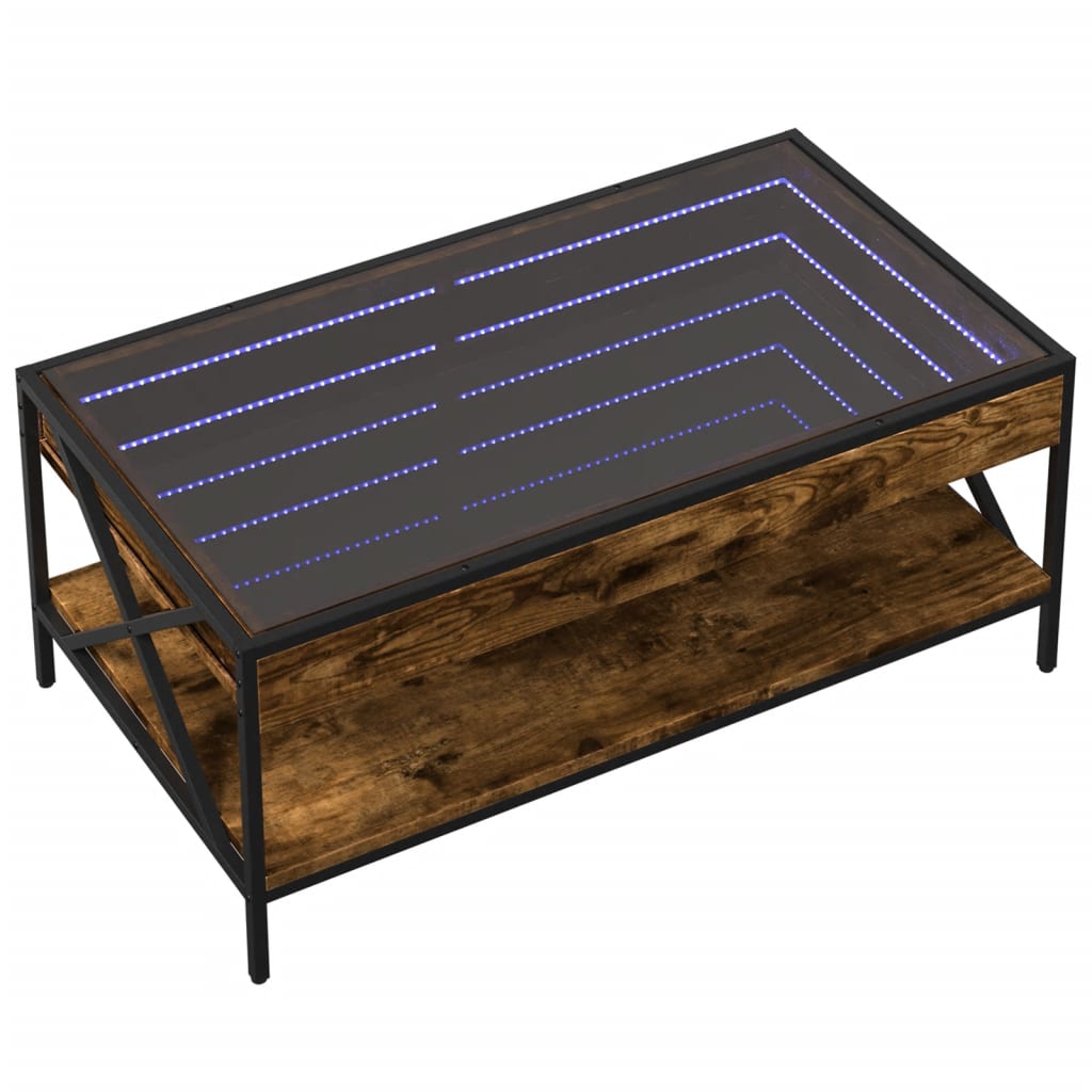 Table basse avec LED Infinity chêne fumé 90x50x38 cm - XIOS