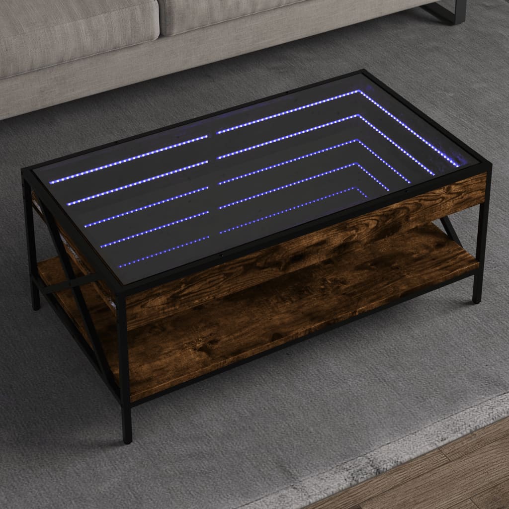 Table basse avec LED Infinity chêne fumé 90x50x38 cm - XIOS