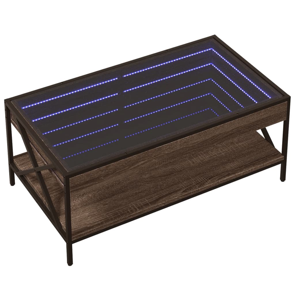 Table basse avec LED Infinity chêne marron 90x50x38 cm - XIOS