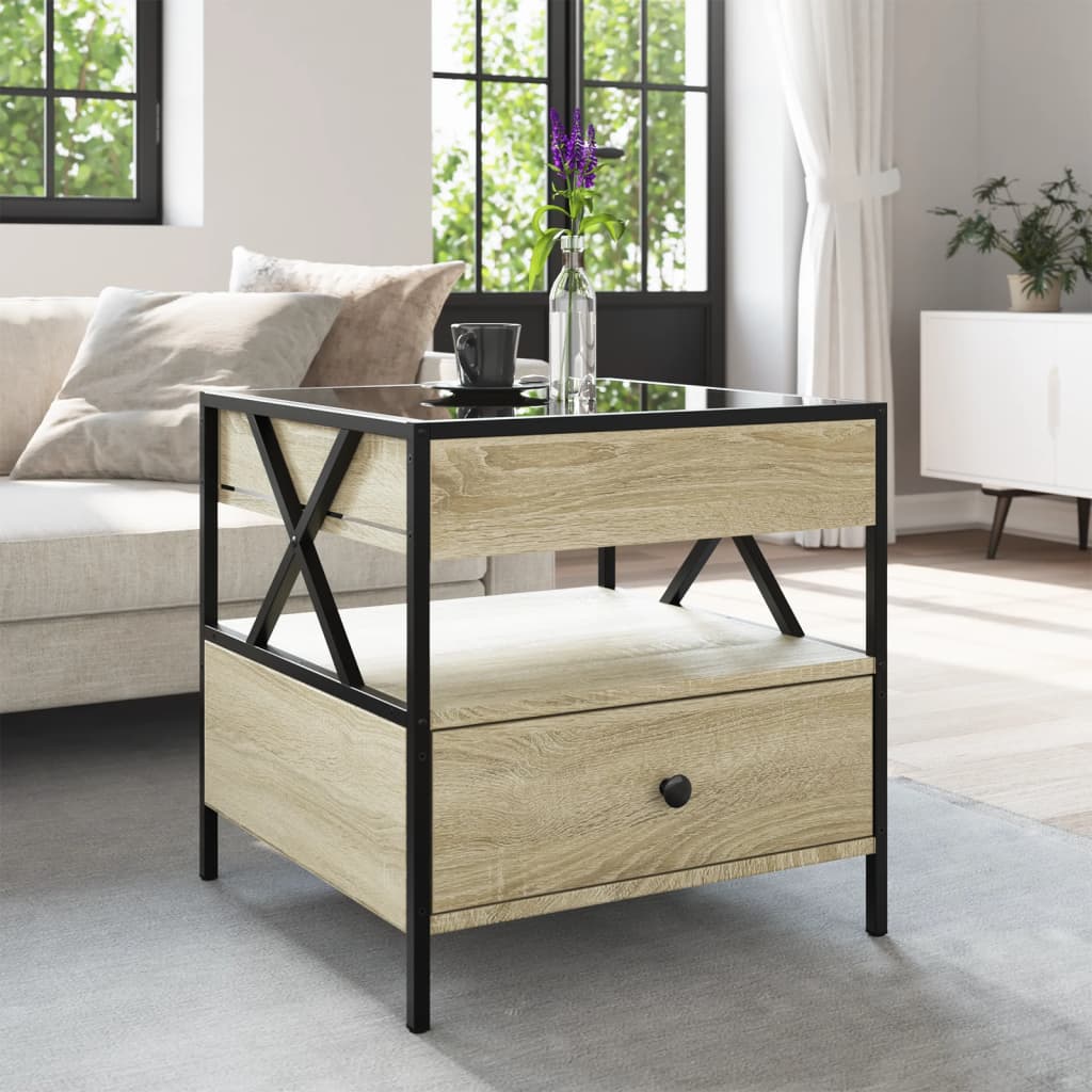 Table basse avec LED Infinity chêne sonoma 50x50x51 cm - XIOS