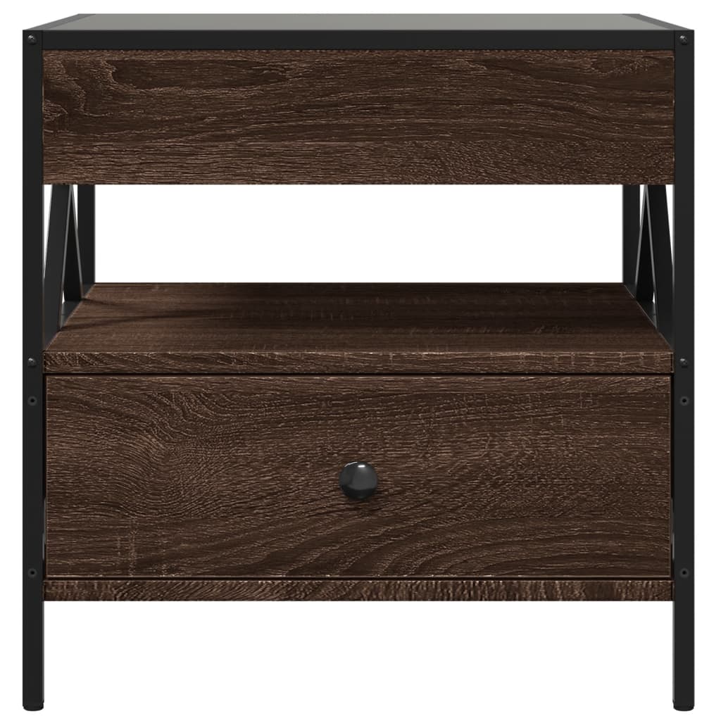 Table basse avec LED Infinity chêne marron 50x50x51 cm - XIOS