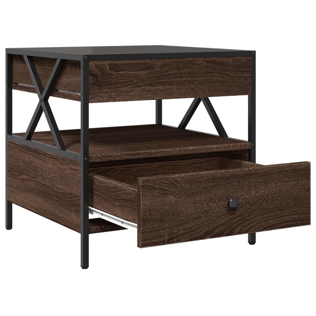 Table basse avec LED Infinity chêne marron 50x50x51 cm - XIOS