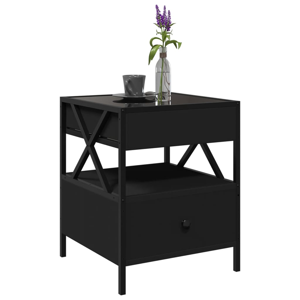 Table basse avec LED Infinity noir 40x40x51 cm - XIOS