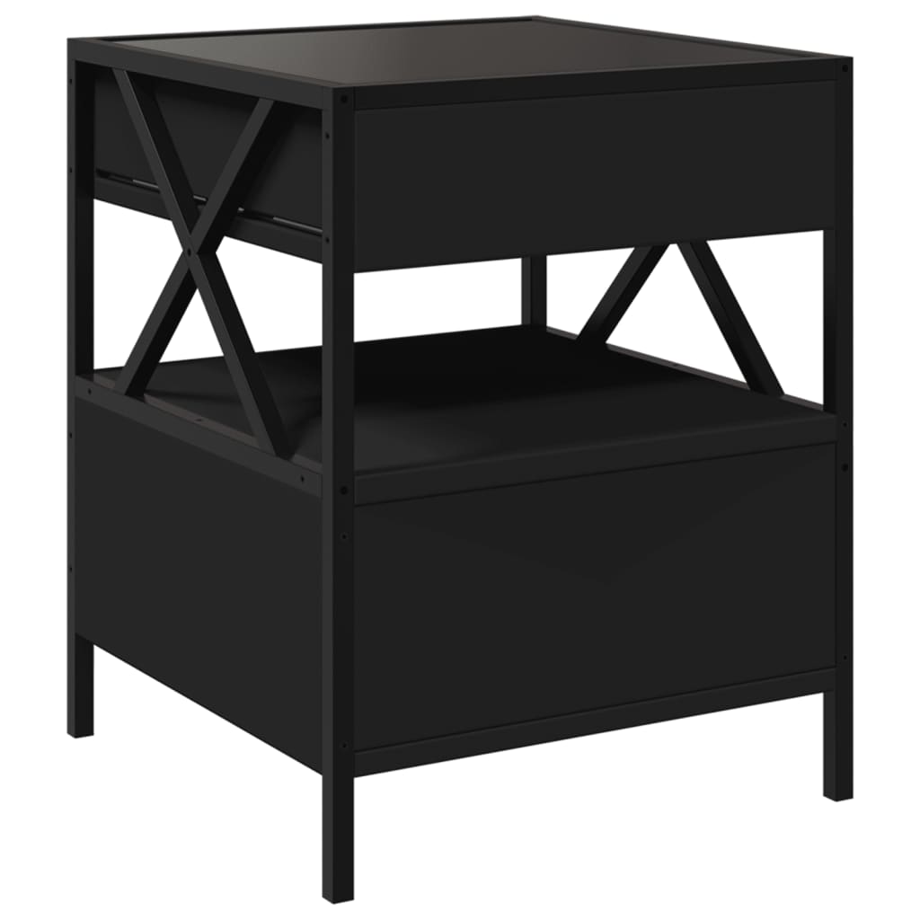 Table basse avec LED Infinity noir 40x40x51 cm - XIOS