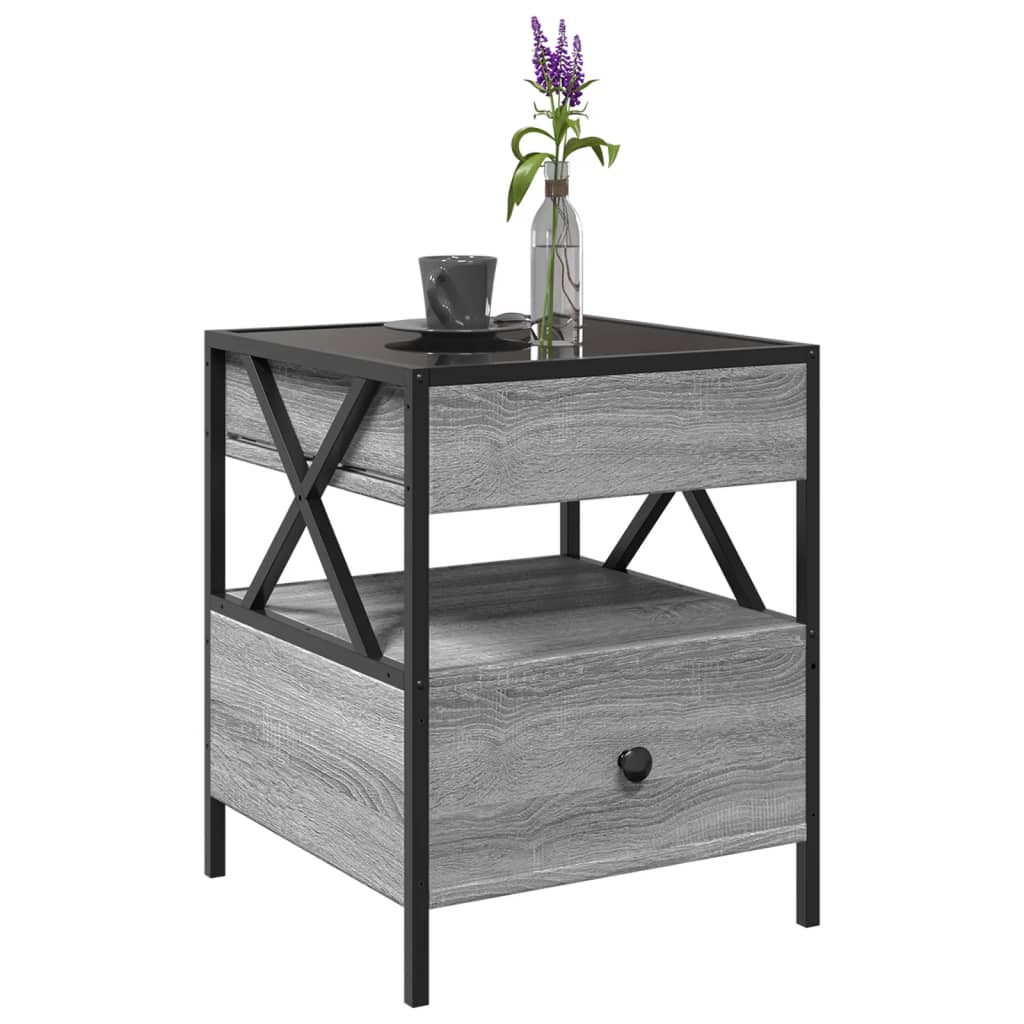 Table basse avec LED Infinity sonoma gris 40x40x51 cm - XIOS