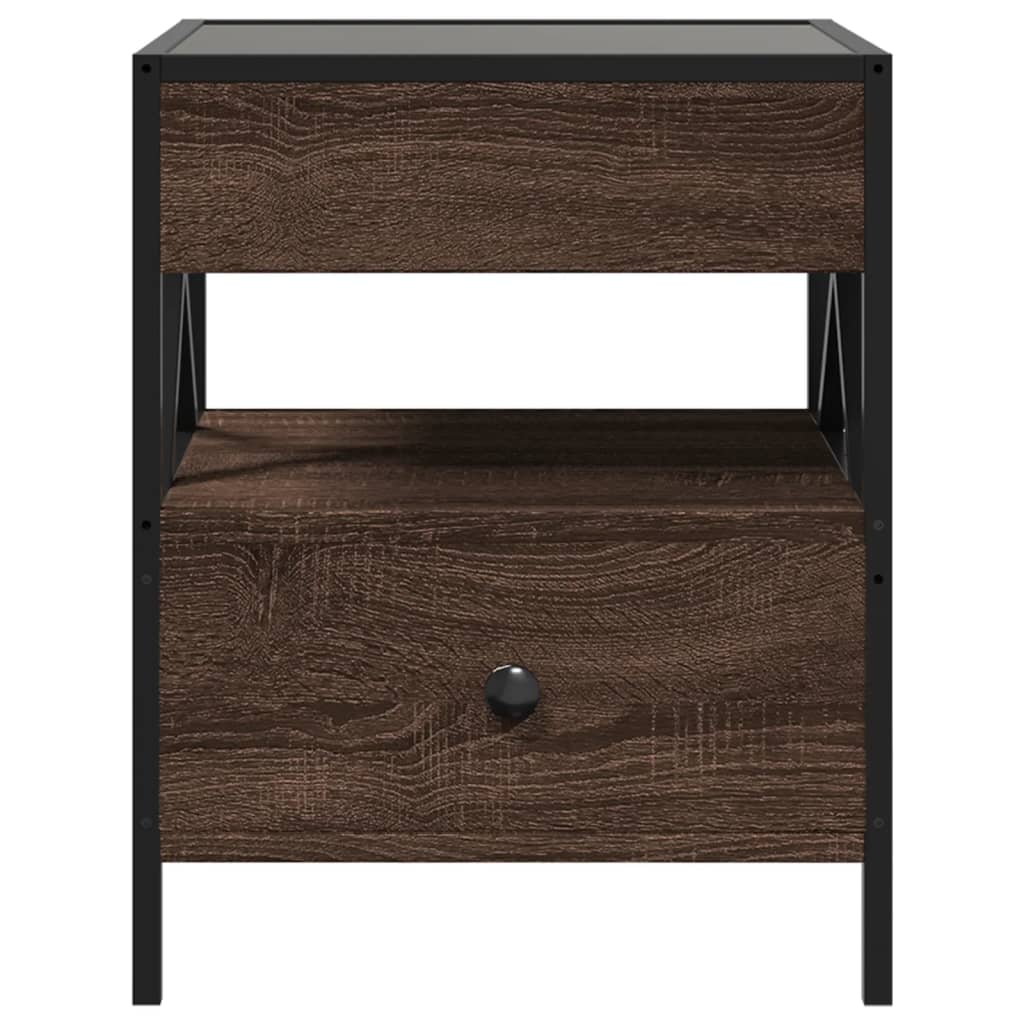 Table basse avec LED Infinity chêne marron 40x40x51 cm - XIOS