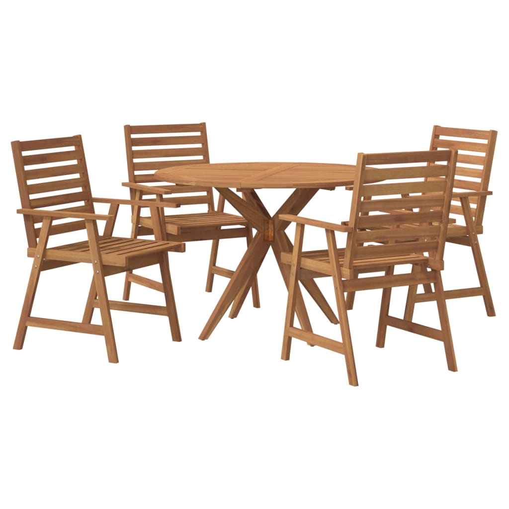 Ensemble à manger de jardin 5 pcs Bois d'acacia solide - XIOS
