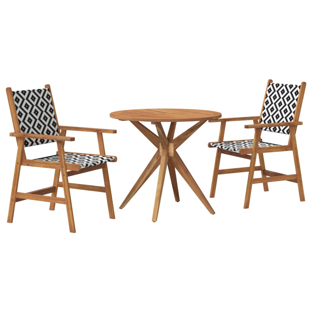 Ensemble à manger de jardin 3 pcs Bois d'acacia solide - XIOS