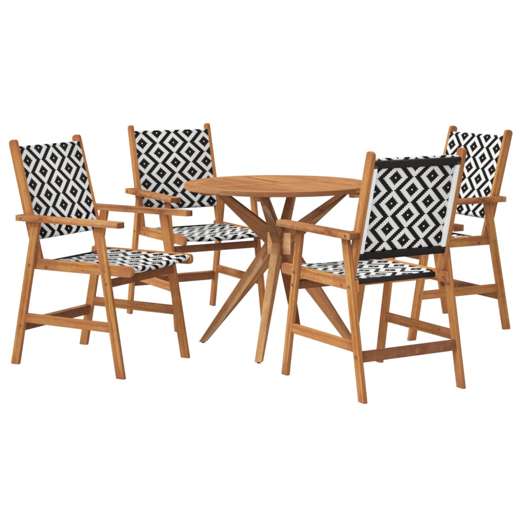 Ensemble à manger de jardin 5 pcs Bois d'acacia solide - XIOS