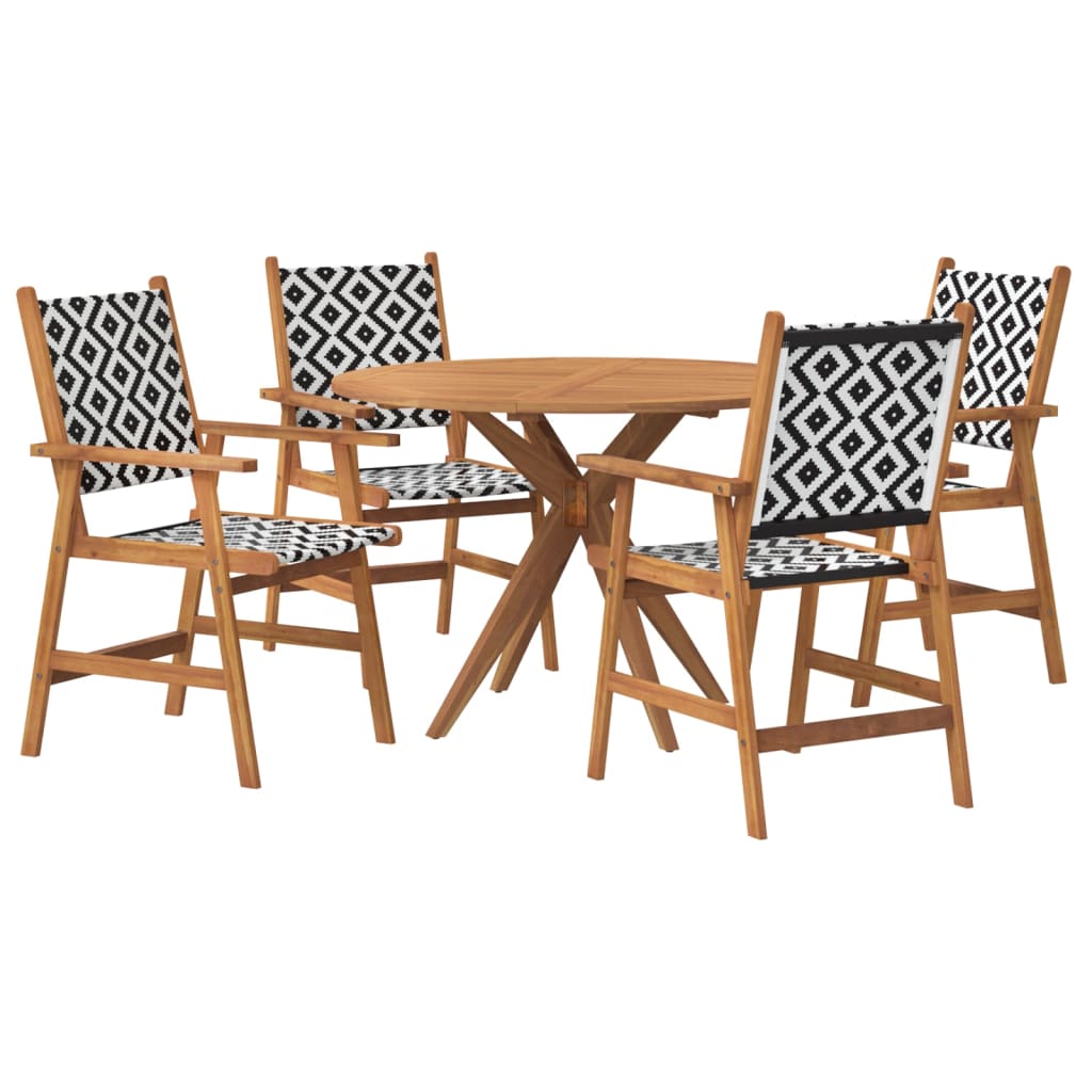 Ensemble à manger de jardin 5 pcs Bois d'acacia solide - XIOS