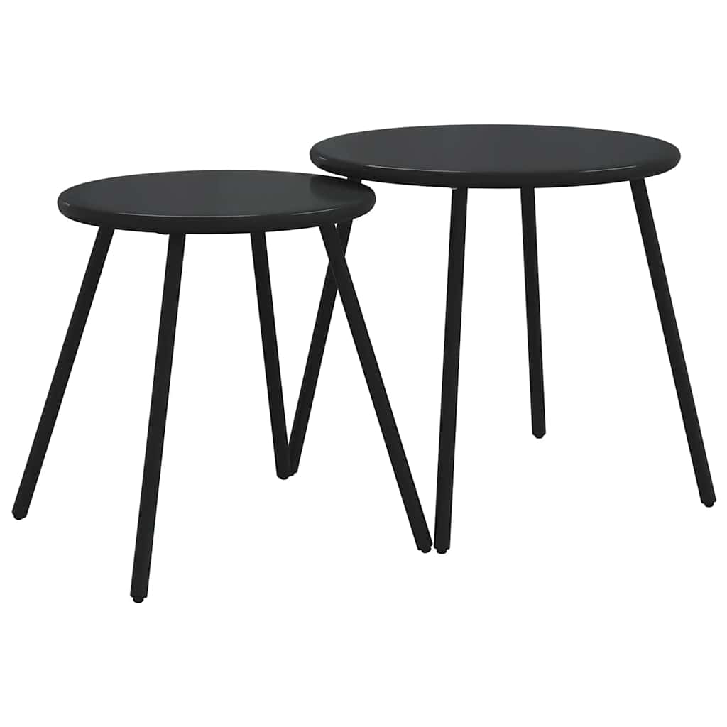 Ensemble de meubles de balcon avec coussins 5 pcs noir acier - XIOS