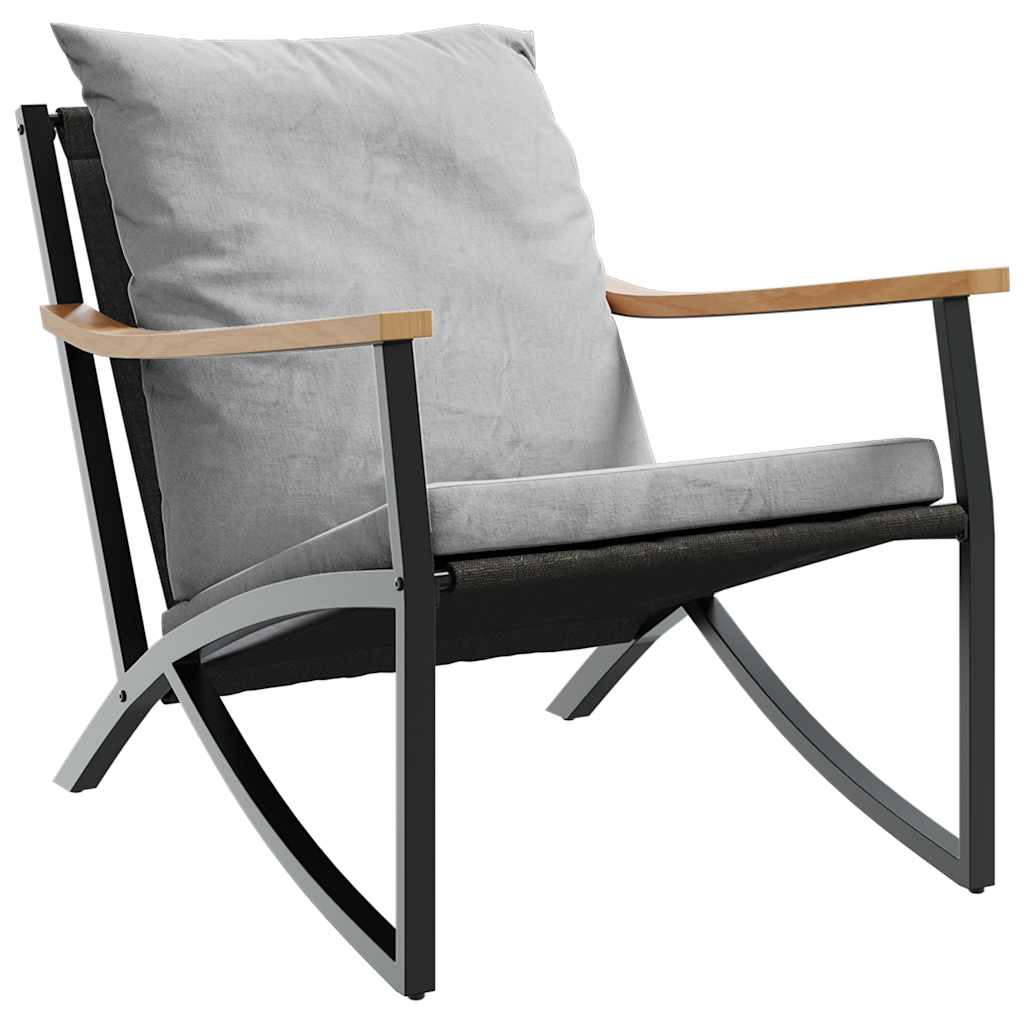 Ensemble de meubles de balcon avec coussins 3 pcs noir acier - XIOS