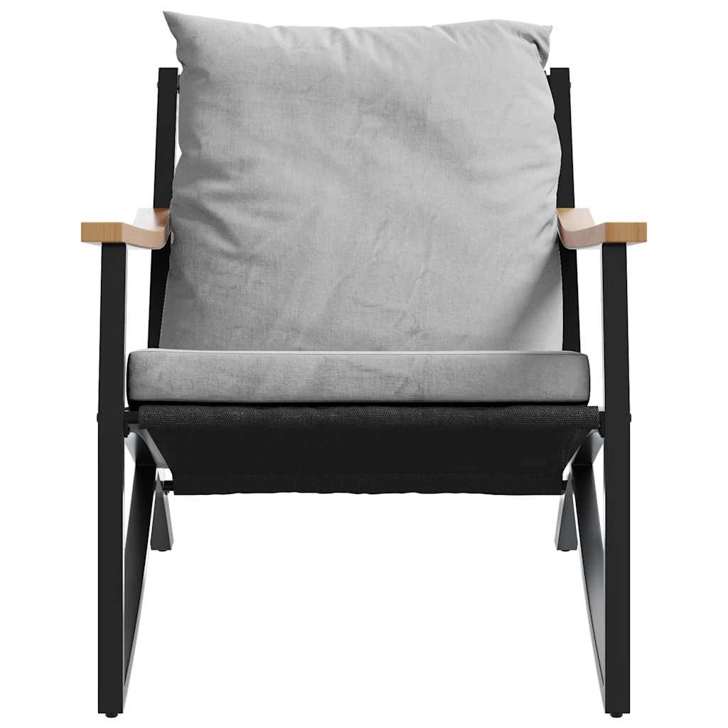 Ensemble de meubles de balcon avec coussins 3 pcs noir acier - XIOS