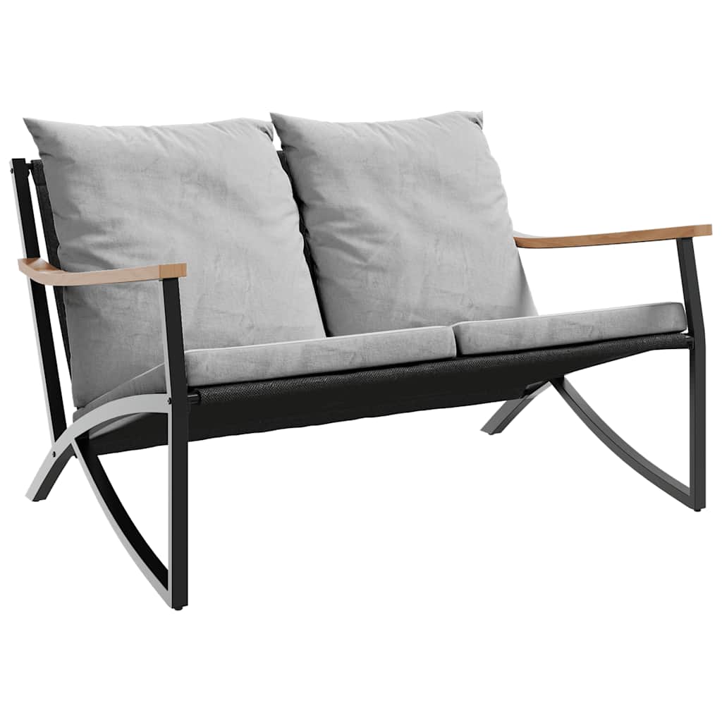 Ensemble de meubles de balcon avec coussins 5 pcs noir acier - XIOS