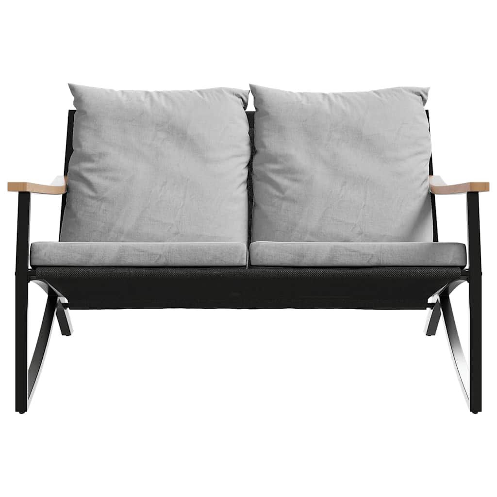 Ensemble de meubles de balcon avec coussins 5 pcs noir acier - XIOS
