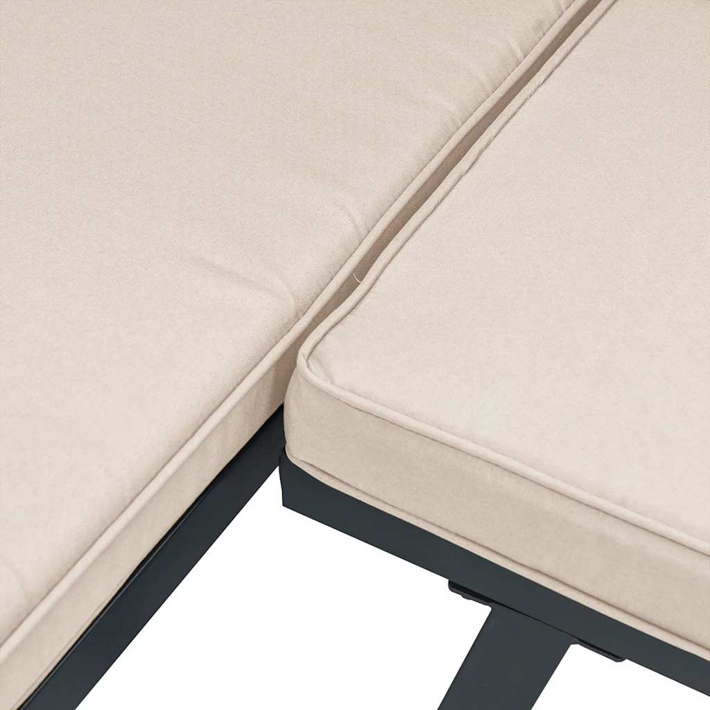 Ensemble de banc de jardin avec coussins 3 pcs noir - XIOS