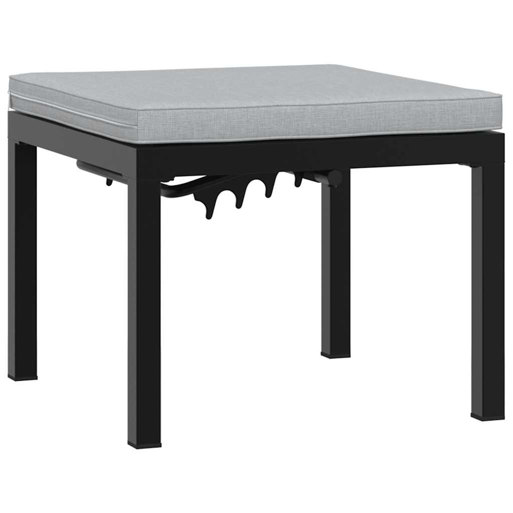 Salon de jardin avec coussins 5 pcs noir acier enduit de poudre - XIOS