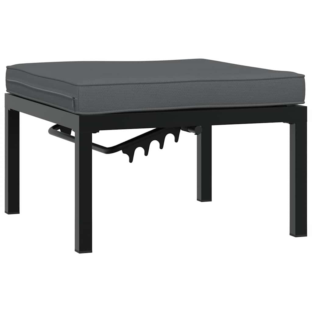 Salon de jardin 4 pcs avec coussins noir aluminium - XIOS