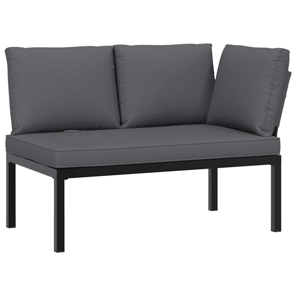 Salon de jardin 3 pcs avec coussins noir aluminium - XIOS