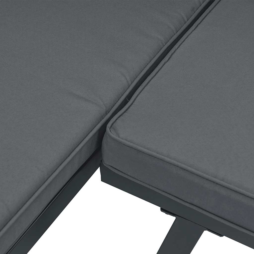 Salon de jardin 3 pcs avec coussins noir aluminium - XIOS