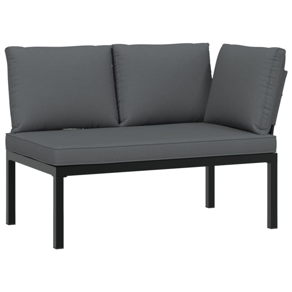 Salon de jardin 2 pcs avec coussins noir aluminium - XIOS
