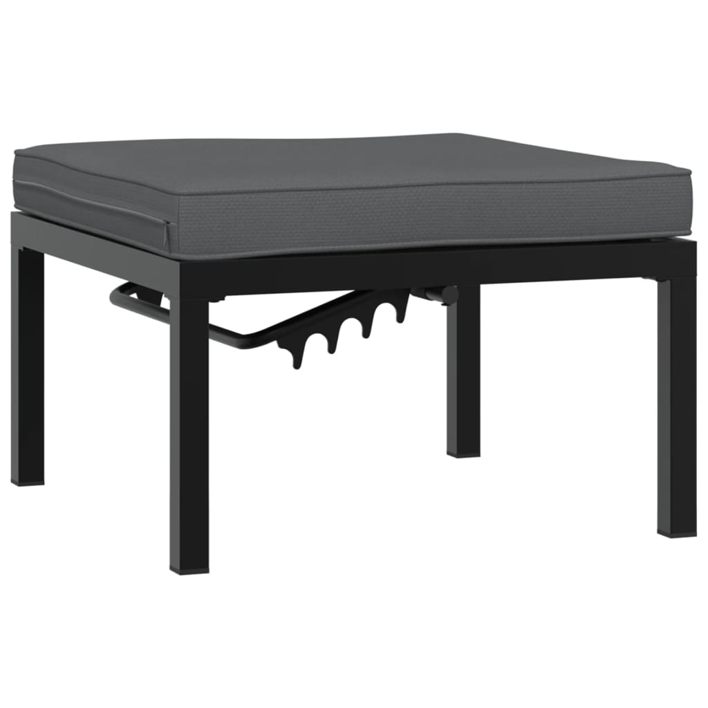 Salon de jardin 3 pcs avec coussins noir aluminium - XIOS